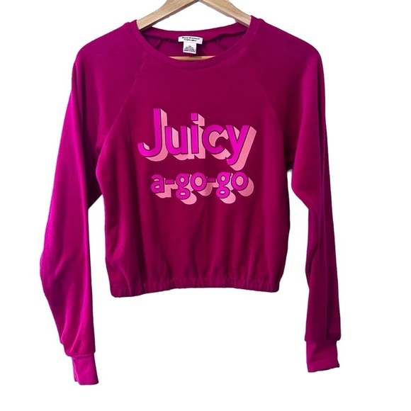 Juicy Couture Juicy A Gogo Microterry Logo Pullover Sweet Raspberry Size XS NWT - Picture 1 of 4